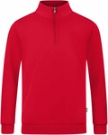 JAKO Organic Sweatshirt mit 1/4-Rei&szlig;verschluss rot 3XL
