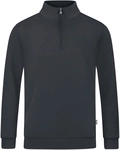 JAKO Organic Sweatshirt mit 1/4-Rei&szlig;verschluss anthrazit M