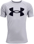 UNDER ARMOUR Tech Big Logo Trainingsshirt Jungen 011 - mod gray light heather/black S
