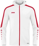JAKO Power Kapuzenjacke Damen 004 - wei&szlig;/rot 34
