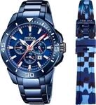 Chronograph FESTINA "Chrono Bike - Special Edition", blau, Armbanduhren, Herren,