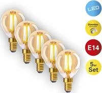 N&Auml;VE LED-Leuchtmittel "Dilly", Energieeffizienz: G, gelb (amber), L:7,8cm &Oslash;:4,6cm,