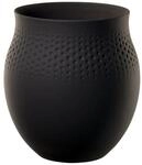 Dekovase VILLEROY & BOCH "Vase Manufacture Collier 18 cm", schwarz (noir), Vasen,