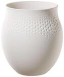 Dekovase VILLEROY & BOCH "Vase Manufacture Collier 18 cm", wei&szlig; (blanc), Vasen,