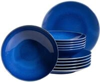 Tafelservice M&Auml;SER "OSSIA", blau (k&ouml;nigsblau), 12, Geschirr-Sets, Tafelservice