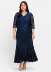 Abendkleid SHEEGO "Abendkleid", Damen, Gr. 44, Normalgr&ouml;&szlig;en, blau (marine),...