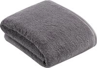 Badetuch VOSSEN "Vegan Life", grau (dunkelgrau), B:100cm L:150cm, Webfrottier,