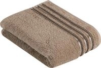 Badetuch VOSSEN "Cult de Luxe", braun (sierra), B:67cm L:140cm, Walkfrottee,