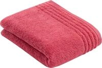 Badetuch VOSSEN "Vienna Style Supersoft", rot (maroon), B:67cm L:140cm, Walkfrottee,