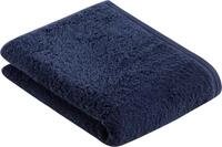 Badetuch VOSSEN "Vegan Life", blau (marine blau), B:67cm L:140cm, Webfrottier,