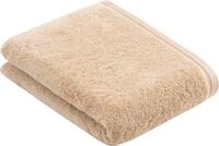 Badetuch VOSSEN "Vegan Life", beige (tibet), B:67cm L:140cm, Webfrottier,