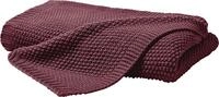 Wohndecke PRIMERA "Strick", rot (marsala), B:130cm L:170cm, Polyacryl, Wohndecken,