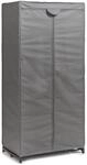 Stoffschrank ZELLER PRESENT, grau, B:75cm H:160cm T:50cm, Metall, Vlies, Schr&auml;nke,