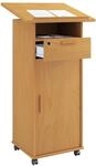 B&uuml;rowagen VCM "Holz Stehpult Rednerpult Stehtisch Rollen Melta T", braun (buche),