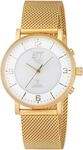 Funkuhr ETT "Atacama", gold (goldfarben, wei&szlig;, grau), Armbanduhren, Damen,