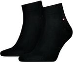 Kurzsocken TOMMY HILFIGER "TH MEN QUARTER 2P", Herren, Gr. 39-42, schwarz,