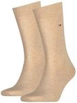 Socken TOMMY HILFIGER "TH MEN SOCK CLASSIC 2P", Herren, Gr. 39-42, beige (light beige