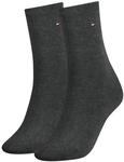 Socken TOMMY HILFIGER "TH WOMEN SOCK CASUAL 2P", Damen, Gr. 35-38, grau (anthrazit