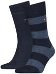 Socken TOMMY HILFIGER "TH MEN RUGBY SOCK 2P", Herren, Gr. 39-42, schwarz navy,