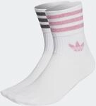 Sportsocken ADIDAS ORIGINALS "MID-CUT GLITTER CREW, 2 PAAR", Damen, Gr. XL...