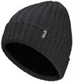 Beanie JACK WOLFSKIN "RIB KNIT BEANIE", Damen, Gr. onesize, schwarz, Obermaterial: