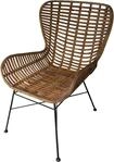 Stuhl SIT "Genua mit Rattan-Sitzschale & Armlehnen &ndash; handgefertigt", beige (natur,
