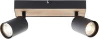 BRILLIANT Deckenstrahler "Jello Wood", schwarz (schwarz, holz), 2, H: 15cm, 1 Stk.,