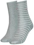 Socken TOMMY HILFIGER "TH WOMEN SOCK 2P SMALL STRIPE", Damen, Gr. 39-42, grau...