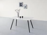 Esstisch HELA "JENN", schwarz-wei&szlig; (wei&szlig;, schwarz, schwarz, wei&szlig;), B:140cm H:76cm
