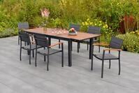 Garten-Essgruppe MERXX "&raquo;Paxos&laquo;", grau (grau, grau, graphit), Aluminium,