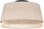 EGLO Deckenleuchte "TABLEY Deckenlampe, Wohnzimmerlampe, Leinen, Bambus, Natur, E27",