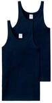 Unterhemd SCHIESSER "Unterhemd ESSENTIALS 2er Pack", Herren, Gr. M, N-Gr, blau,