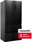 HANSEATIC French Door "HFD18983C", Energieeffizienz: C, silber (schwarz,