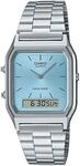 Chronograph CASIO VINTAGE, silber (silberfarben, hellblau, hellblau), Armbanduhren,