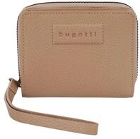 Geldb&ouml;rse BUGATTI "ELSA", Damen, beige (sand), Leder, leicht gl&auml;nzend, unifarben,