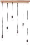 BRILLIANT Pendelleuchte "Rustik", schwarz (schwarz, holzfarbend), 6, H: 125cm, 1