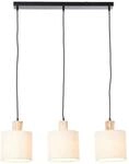 BRILLIANT Pendelleuchte "Pia", schwarz (schwarz, grau), 3, H: 130cm, 1 Stk.,