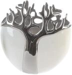 Dekovase GILDE "Tree", wei&szlig;, B:10cm H:21cm T:10cm &Oslash;:0cm, Keramik, Vasen, Dekovase,