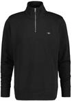 Sweatshirt GANT "Sweatshirt Regular Shield Half Zip Sweat", Herren, Gr. S, schwarz,