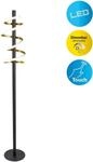 N&Auml;VE LED Stehlampe "Belleza", schwarz (gold, schwarz), 1, &Oslash; 22cm H: 140cm, 1 Stk.,