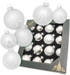 Weihnachtsbaumkugel KREBS GLAS LAUSCHA "Schneeflocke silberfarben", silber