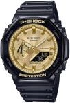 Chronograph CASIO G-SHOCK, schwarz (schwarz, goldfarben), Armbanduhren, Herren,