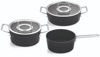 Topf-Set FISSLER "Adamant", schwarz, T&ouml;pfe, Topf-Set, Made in Germany