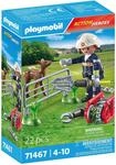 Konstruktions-Spielset PLAYMOBIL "Feuerwehr-Tierrettung (71467), Action Heroes",