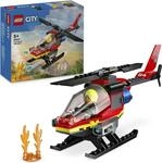 Konstruktionsspielsteine LEGO "Feuerwehrhubschrauber (60411), LEGO City", bunt,