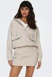 Cordjacke ONLY "ONLKENZIE L/S CORD JACKET PNT NOOS", Damen, Gr. XS, grau (pumice