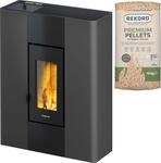 Pelletofen FREEPOINT "Roxy", grau (schwarz), Kamin&ouml;fen, Pelletofen
