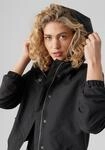 Parka VERO MODA "VMZOA SHORT PARKA NOOS", Damen, Gr. S, schwarz, Web, Obermaterial: