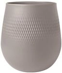 Dekovase VILLEROY & BOCH "Vase Manufacture Collier 23 cm", grau (taupe), B:20,5cm