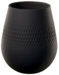 Dekovase VILLEROY & BOCH "Vase Manufacture Collier 14 cm", schwarz (noir), Vasen,